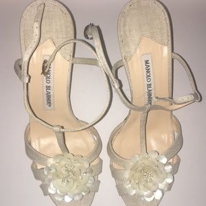 Manolo Blahnik open toe pumps